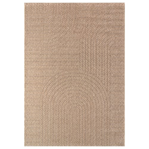 Elegant Beige Flatweave Rug for Indoor & Outdoor Comfort