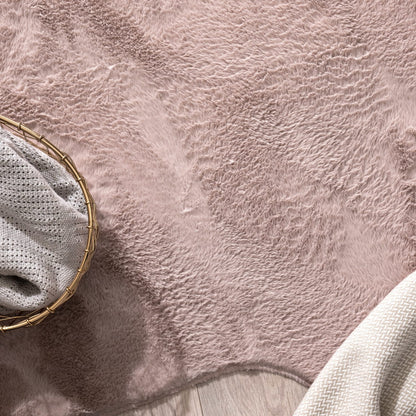 Soft Pink Plush Indoor Rug