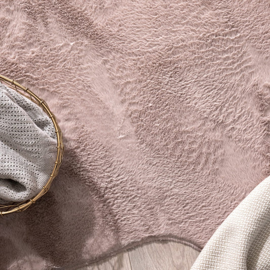 Soft Pink Plush Indoor Rug