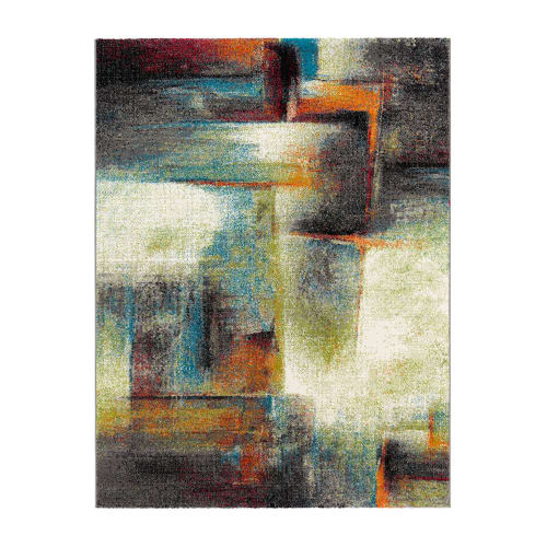 Multicolored Indoor Rug Soft Pile Jute Backing