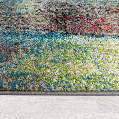 Multicolored Indoor Rug Soft Pile Jute Backing