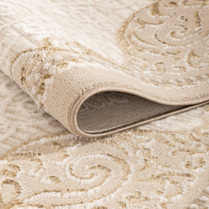 Elegant Beige Indoor Rug with Soft Pile