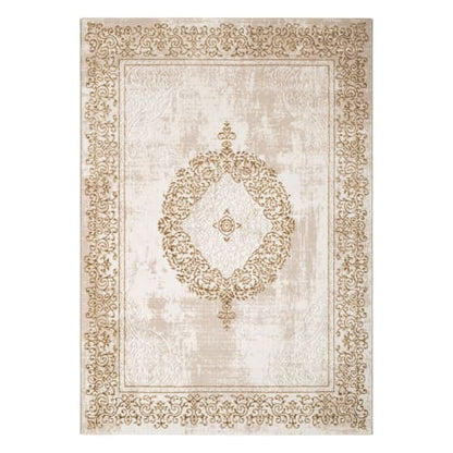 Elegant Beige Indoor Soft Pile Rug