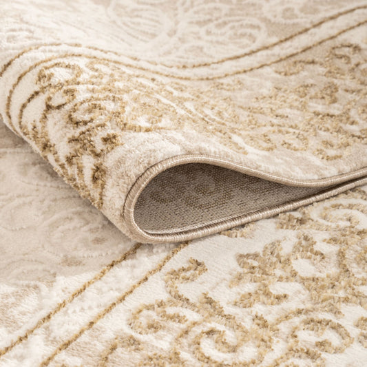 Elegant Beige Indoor Soft Pile Rug