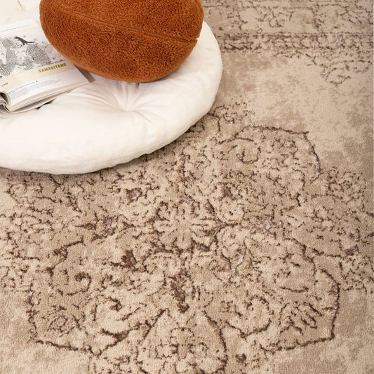 Elegant Beige Indoor Carpet with Cotton Backing