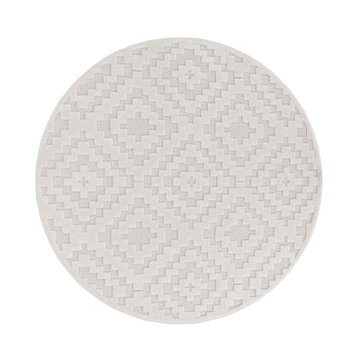 Cream Outdoor Rug with Soft Pile and Heating Safe